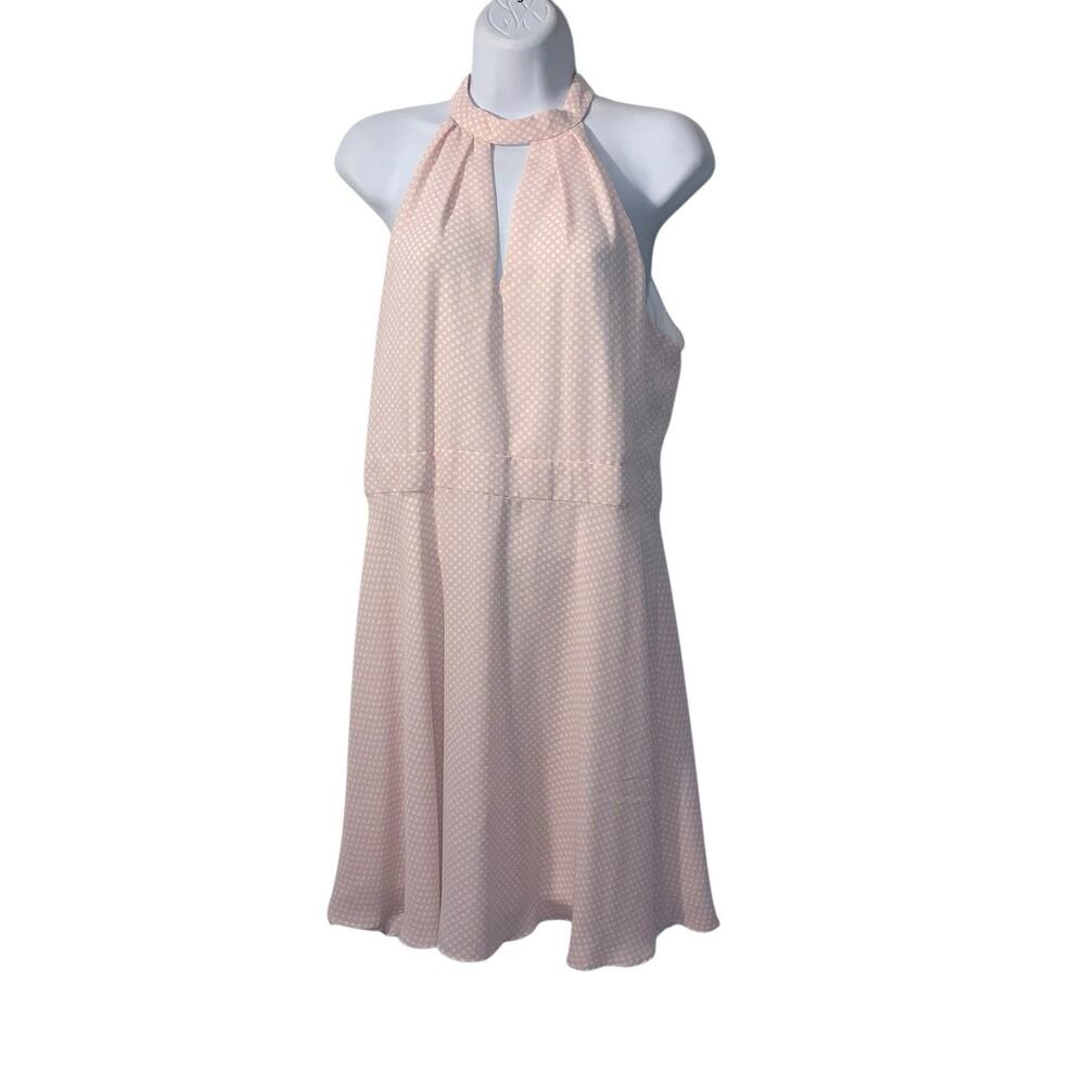 Vtg Coquette Pastel Pink Polka Dot Baby Doll Trapeze Dress  Party Shower Sz 12
